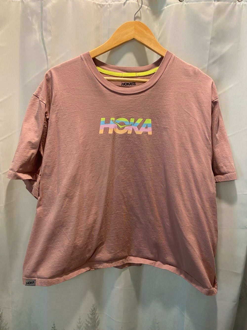 Hoka One One Dusty Pink Boxy Crop Top